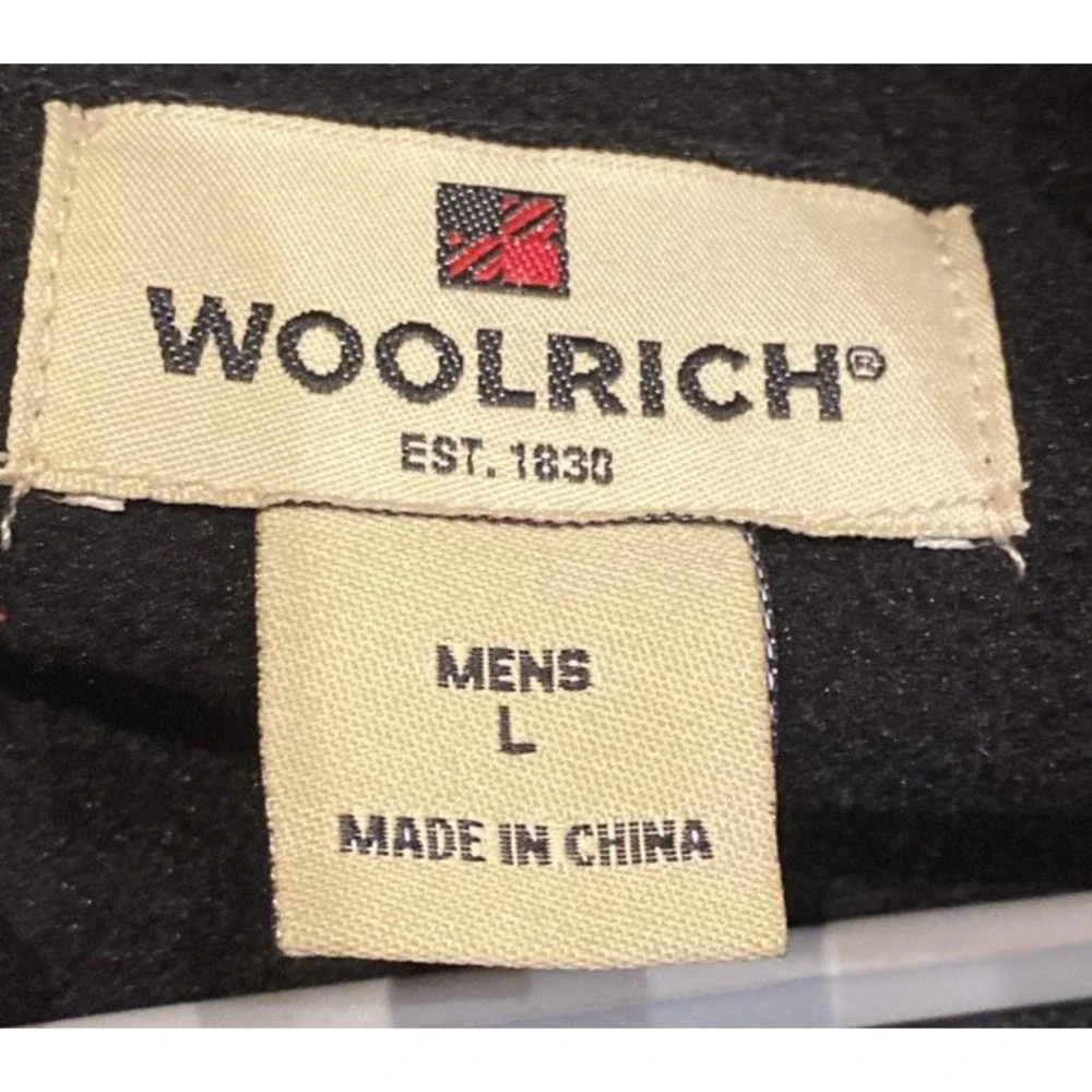 Woolrich‎ Sweater Mens Large Gray Onyx Heather Wool 1/4 Zip Pullover Sweatshirt
